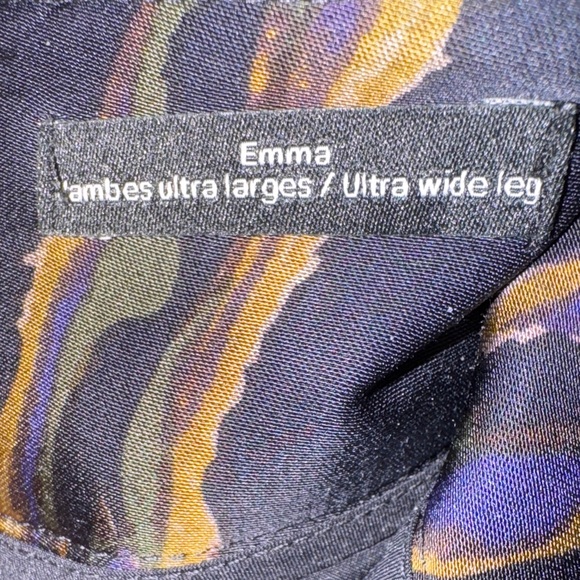 Frank & Oak Midnight Blue and Brown Wide Leg Trousers - Picture 4 of 8